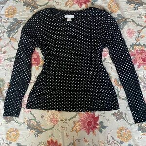 Charter Club 100% Pima cotton polka dot long sleeve shirt